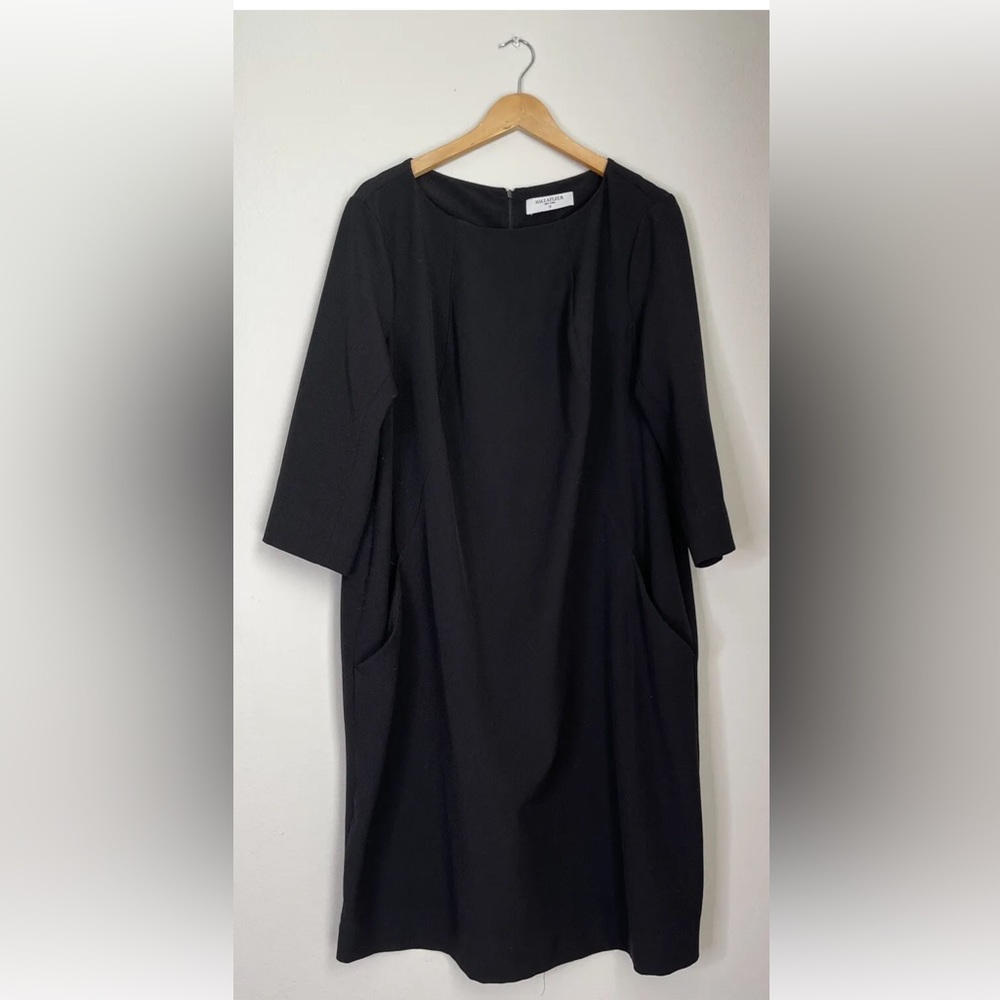 M.M. Lafleur Etsuko Dress Black Sheath Pockets LBD Classic Career   XXL 2+